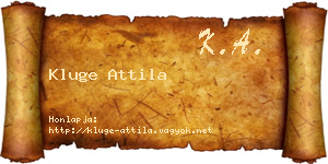 Kluge Attila névjegykártya